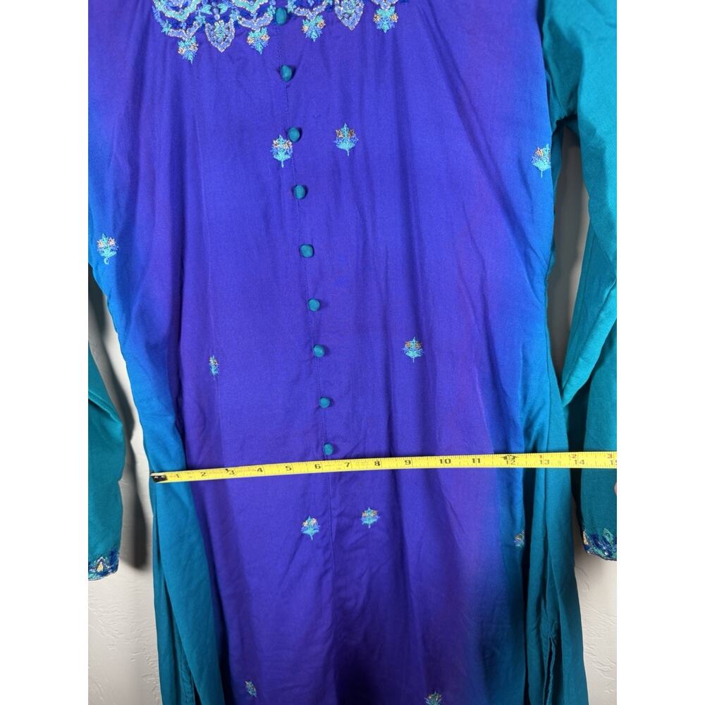 Women’s Vintage Purple To Teal Fade Size M Geeta Jethi Tunic Top Dress - Picture 11 of 13